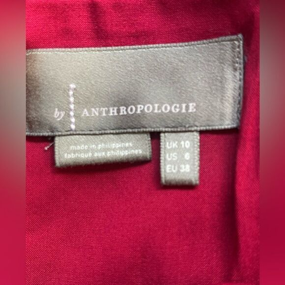 Anthropologie Montie Velvet Mini Skirt raspberry red size NWT. Size 6 - Picture 7 of 9